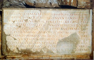 Pope Damasus Inscription in the Crypt of the Popes